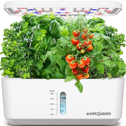 Ahopegarden Indoor Garden Hydroponics Growing System: 10 Pods Plant Germination Kit Aeroponic Herb Vegetable Growth Lamp Countertop with LED Grow Light - Hydrophonic Planter Grower Harvest Lettuce image