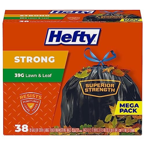 Hefty Strong Lawn & Leaf Trash Bags, 39 Gallon, 38 Count image