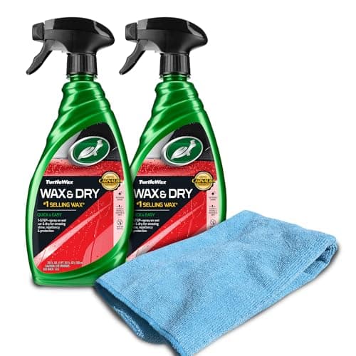 Turtle Wax 50834 1-Step Wax and Dry, Quick and Easiest Step to High Shine, for Cars, Trucks, Motorcycles and RVs, 26 oz. Double Pack with Microfiber Towel image