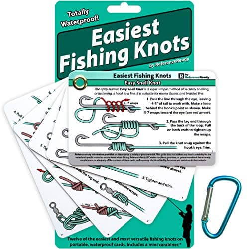 Easiest Fishing Knots: Waterproof Guide on How to Tie 12 Simple Fishing Knots with Mini Carabiner, Perfect for Beginners image