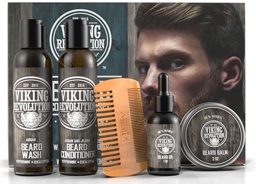 Ultimate Beard Care Conditioner Kit - Beard Grooming Kit for Men Softens, Smoothes and Soothes Beard Itch- Contains Beard Wash & Conditioner, Beard Oil, Beard Balm and Beard Comb- Classic Set image