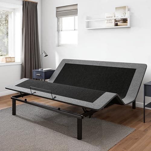 GOLDORO King Size Adjustable Bed Frame with Adjustable Legs, Electric Bed Base, Wireless Remote Control, Whisper Quiet Durable Motor, Independent Head and Foot Incline, Fabric Covered image