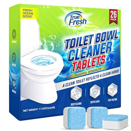 True Fresh Toilet Bowl Cleaner Tablets 26 Pack – Deep Cleaning & Odor Eliminator – Septic Safe, Stain Remover for Long-Lasting Freshness and Shine - Fresh Ocean Scent image