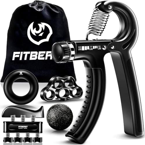 FitBeast Grip Strengthener Forearm Strengthener Hand Grips Strengthener Kit - 5 Pack Adjustable Resistance image
