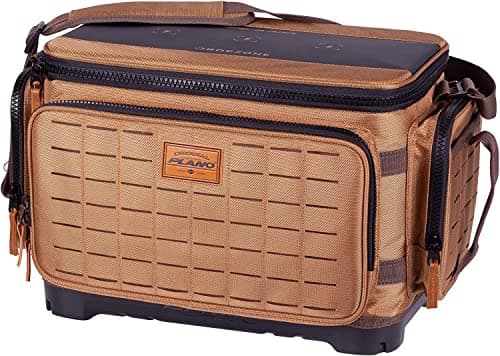 Plano Guide Series 3700 Tackle Bag, Large, Beige 1680 Denier Fabric with Waterproof Base, Includes 6 StowAway Utility Boxes, Premium Fishing Storage for Baits & Lures image
