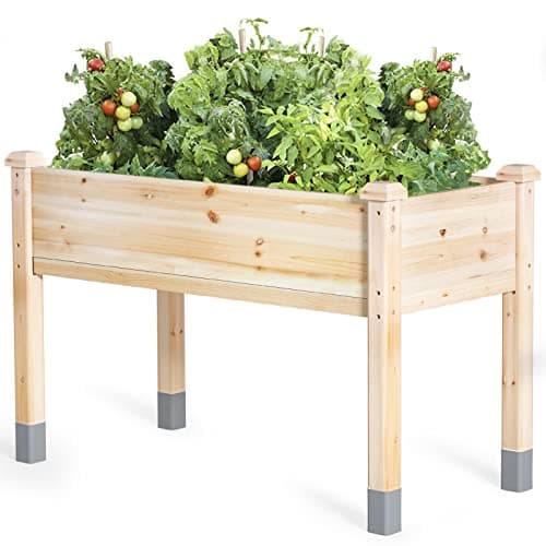MIXC Wooden Raised Garden Bed with Legs, 48”L X 24”W, Elevated Reinforced Large Planter Box for Vegetable Flower Herb Outdoors image
