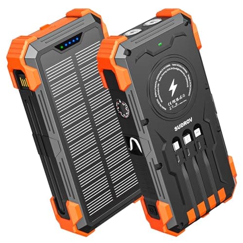 Sudrov Solar Charger Power Bank, 42800mAh Wireless Portable Charger image