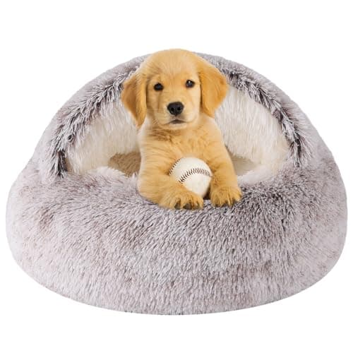 Dog Beds for Small Dogs, Cat Bed Cave, Washable Cute Cat Bed, Cozy Nook Pet Bed for Dogs or Cats, Anti-Slip Puppy Bed Fits up to 12 lbs Pets(Coffee, 20" x 20") image