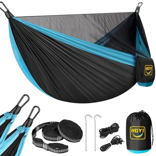 HGYI Camping Hammock Mosquito Net, Double & Single Portable Hammocks image