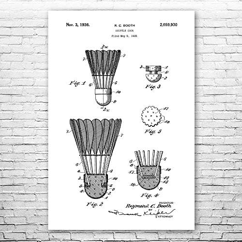 Badminton Shuttlecock Patent Print Poster image