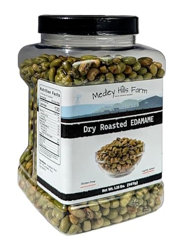 Dry Roasted Edamame by Medley hills farm 1.25 Lbs. in Reusable Container - edamame dry roasted and Lightly Salted - Healthy diet snacks - gluten-free image