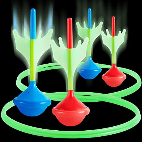 JOYIN Lawn Darts Game Set for Kids and Adults - Glow in The Dark Outdoor Lawn Games for Adults and Family, Soft Tip Darts Set for Kids Camping, Outside Yard image