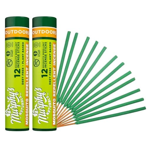 Murphy’s Naturals Mosquito Repellent Incense Sticks, 24 Count, DEET Free Insect Repellent with Citronella for Outdoor Yard, 2.5+ Hours per Stick image