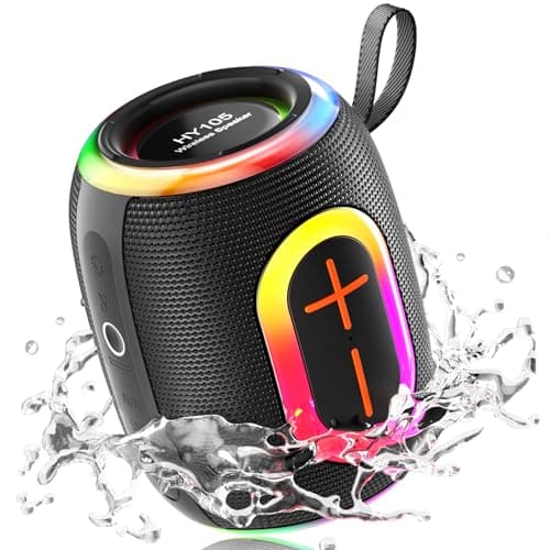Foseener Portable Bluetooth Speaker with Stereo Sound, IPX5 Waterproof Wireless Speakers, 6 RGB LED Modes, Up to 20H Playtime, BT5.3, TWS Pairing, for Home/Bathroom/Party/Outdoor/Beach, Gift Ideals image