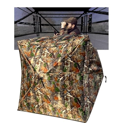 Jdfdexc Hunting Blind 270/360 Degree See Through Ground Blind for Deer Hunting, 2/3 Person Pop Up Camouflage Tent image
