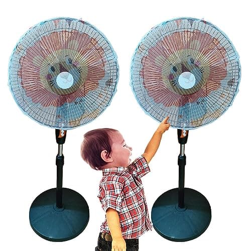 MXJZW 2 Pac Fan Cover For Kids, Fan Safety Protection Cover, Protects Kid's Fingers, Lightweight & Durable, 17.71"-21.65" Diameter image