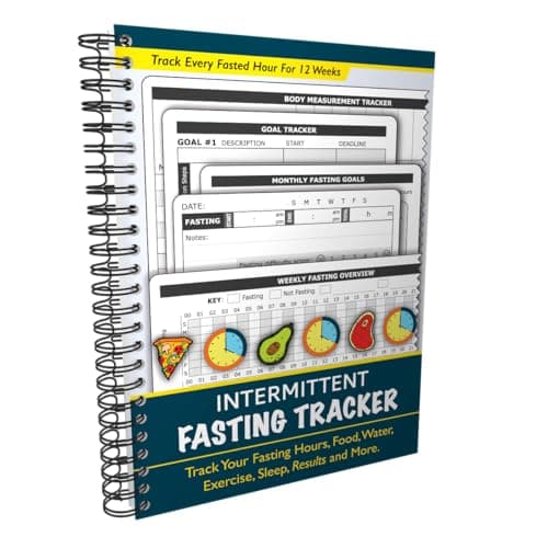 Intermittent Fasting Tracker - Log Every Fasted Hour for 12 Weeks, as Well as Food & Water Intake, Weight Loss, Exercise, Sleep, and More. A5 Spiral Bound image