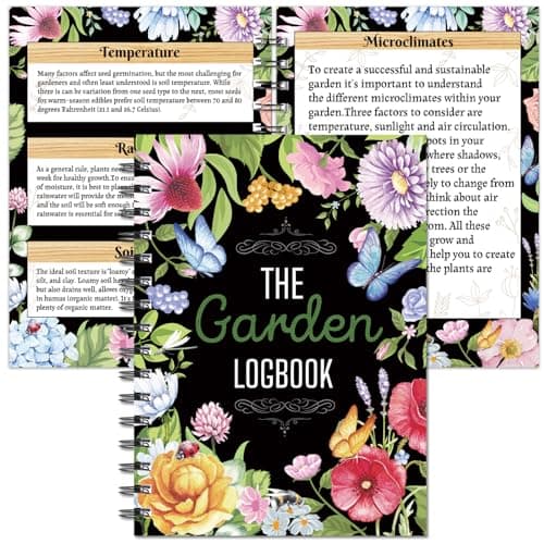 Harloon Garden Planner and Log Book Floral Garden Journal Guided Tracker Notebook Gardening Diary Planner for Farmers Record Plant Growing Profile,100 Sheets,6.3 x 8.7 Inch(Retro) image