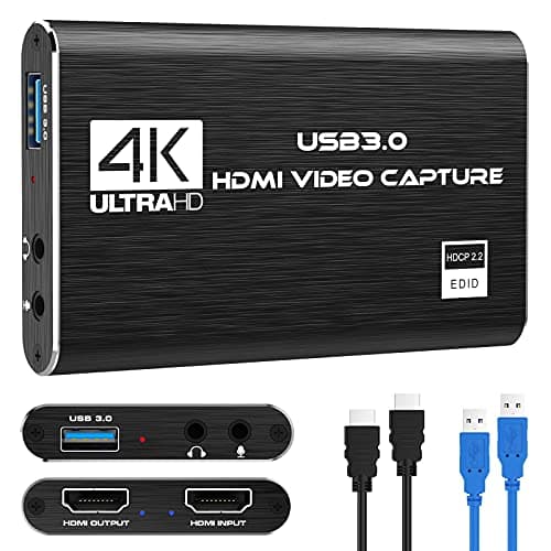 Capture Card Nintendo Switch, 4K HDMI Video Capture Card, 1080P 60FPS, HDMI to USB 3.0 Capture Card for Streaming Work with Camera/Xbox/PS4/PS5/PC/OBS image