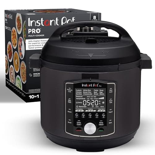 Instant Pot Pro (8 QT) 10-in-1 Pressure Cooker, Slow Cooker, Rice/Grain Cooker, Steamer, Sauté, Sous Vide, Yogurt Maker, Sterilizer, and Warmer, Includes App With Over 800 Recipes, Black image