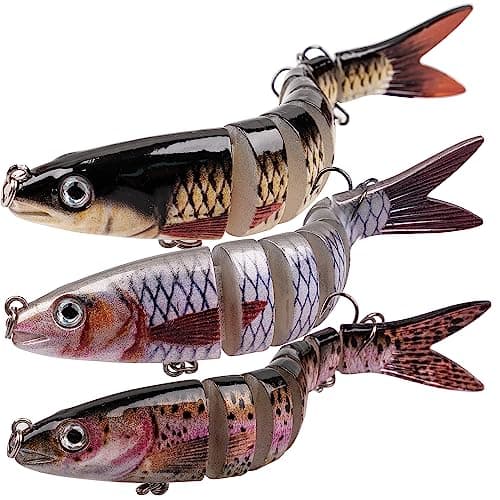 ReeMoo Fishing Lures for Bass, Topwater Fishing Lures, Multi Jointed Swimbaits, Lifelike Slow Sinking Swimming Bass Lures for Freshwater and Seawater Fishing Accessories image