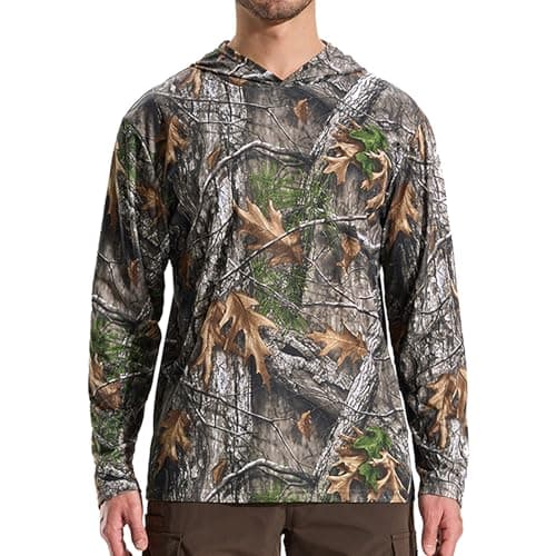 LOOGU Men’s Hunting Camo Shirt Lightweight, Camouflage Shirts for Men Long Sleeve Shirt for Fishing Hiking Camping image