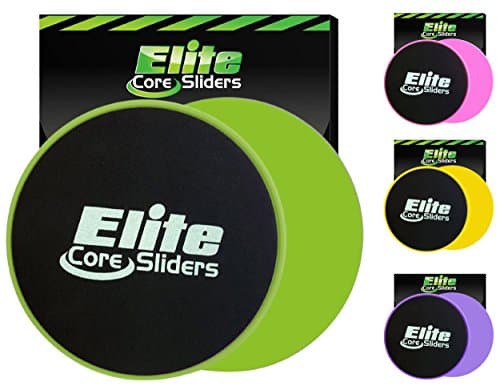 Elite Sportz Exercise Sliders are Double Sided and Work Smoothly on Any Surface. Wide Variety of Low Impact Exercise’s You Can Do. Full Body Workout, Compact for Travel or Home - Green image