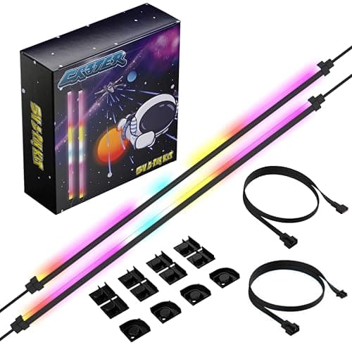 CRATER RGB LED Strip PC KIT 5V 3-Pin ARGB LED for Asus Aura, Gigabyte RGB Fusion, MSI Mystic Light ARGB (ARGB 5V 3-PIN KIT) image