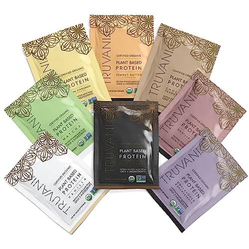 Truvani Vegan Pea Protein Powder | Sample Pack | 20g Organic Plant Based Protein | 8 Single Serving Packets | Keto | Gluten & Dairy Free | Low Carb | No Added Sugar image