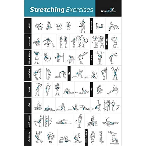 NewMe Fitness Workout Posters for Home Gym, Stretching Exercise Posters for Full Body Workout, Core Abs Legs Glutes & Upper Body Training Program 1 Pack image