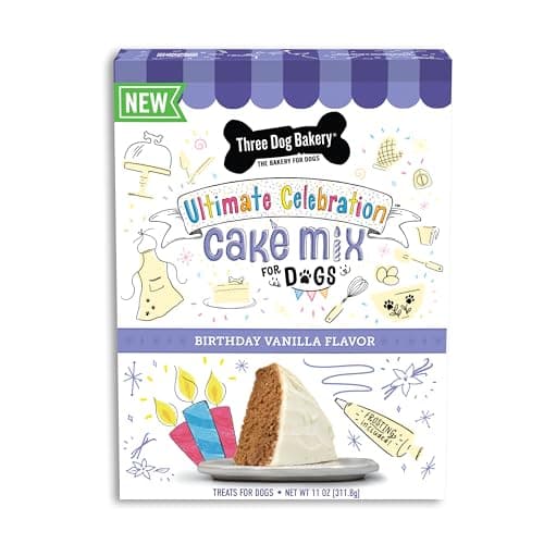 Three Dog Bakery Ultimate Celebration Cake Mix - Easy DIY Dog Birthday Cake Mix for Puppies & Dogs, Birthday Dog Treats for Dog Parties image