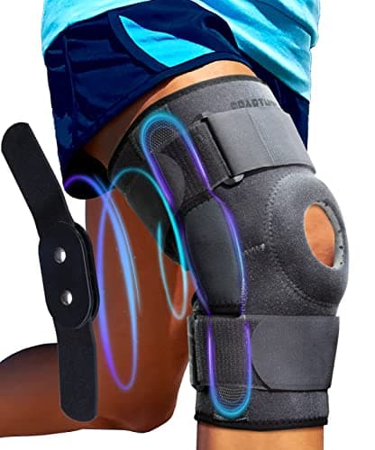 Sparthos Hinged Knee Brace - Relieves ACL, MCL, Meniscus Tear, Arthritis, Tendon Pain - Open Patella Design with Dual Metal Side Stabilizers - Support for Running, For Men and Women (Large) image