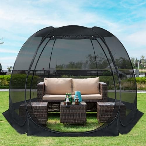 Alvantor Pop Up House Tent, Outdoor Canopy Tent with UV Resistant, Easy Up Foldable Screen House for Camping Garden, Black, 10 x10 FT image