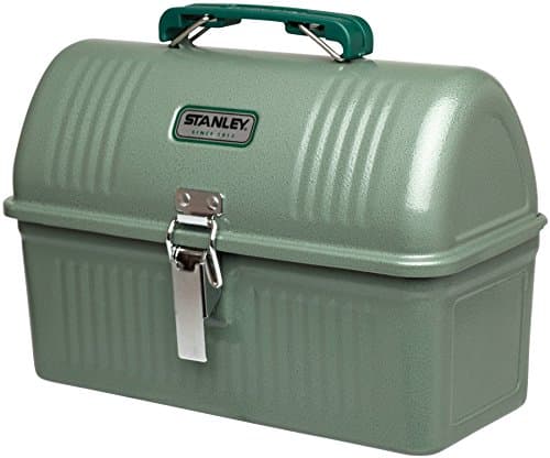 Stanley Classic Lunch Box 5.5 qt | Vintage Metal Lunchbox | Durable Meal Container with Handle and Latch | Stores Food, Drinks, Thermos, Water Bottle | Hammer Tone Green image