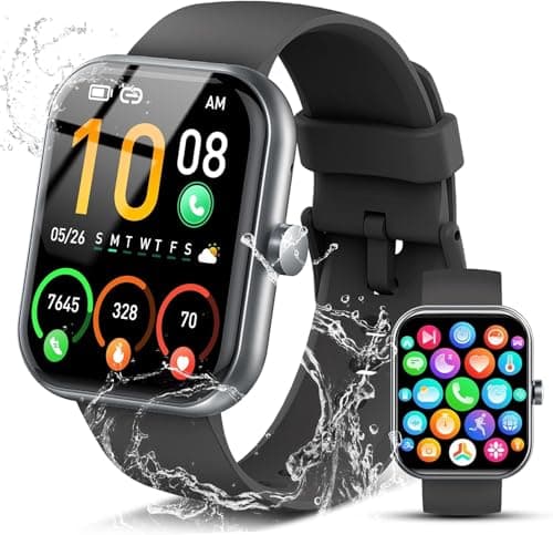 Smart Watch for Men Women, 1.96" Fitness Tracker Running Watch (Answer/Make Call), IP68 Waterproof, Pedometer, Sleep/Step/Activity/Heart Rate Monitor, 110+ Sport Modes Smartwatch for Adroid iOS Phone image
