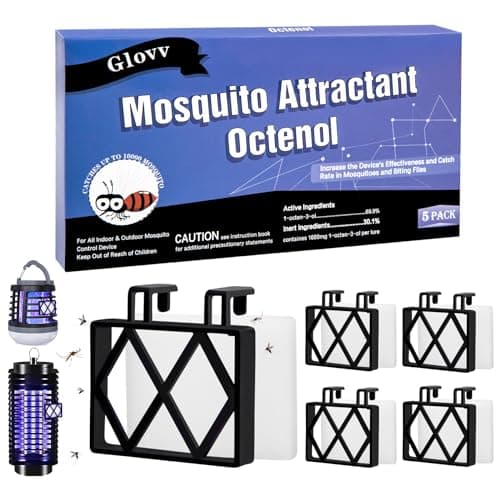 5 Lures Mosquito Attractant Bait Refill Cartridge with Hanging Hook for Bug Zappers, Fruit Fly Traps for Indoors Outdoor to Trap and Increase Catch Rates image