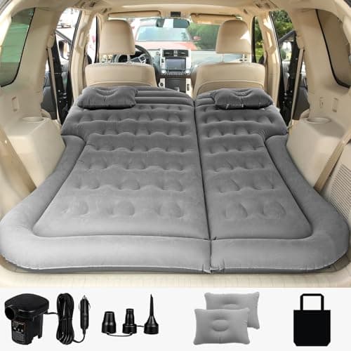 SAYGOGO SUV Air Mattress Camping Bed Cushion Pillow - Inflatable Thickened Car Air Bed with Air Pump image