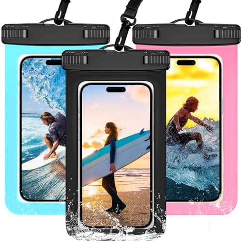 3 Pack Waterproof Phone Pouch IPX8 Universal Waterproof Case Dry Bag Phone Protector for iPhone 15 14 13 12 11 Pro Max Plus XS XR X 8 Galaxy S23 S22 S21 S20 Pixel Up to 7.5"(Multicolor 3) image