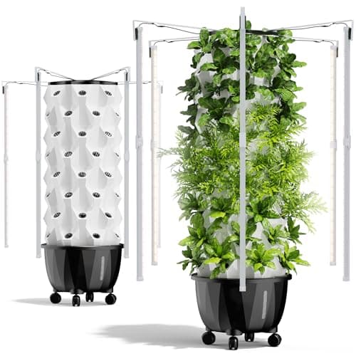 Nutraponics Hydroponics Indoor Garden Growing System Automated Aeroponic Vertical Garden Tower LED Grow Lights Planting Kit Plants image