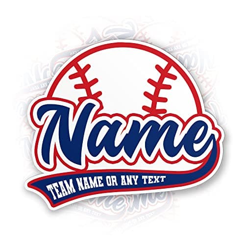Custom Baseball Logo Sticker Personalized Name Baseball Softball Family Sticker Decal for Team Die-Cut Waterproof Vinyl Sticker for Laptop Water Bottle Phone Case Cars Decor Decal Stuff Gifts Idea image