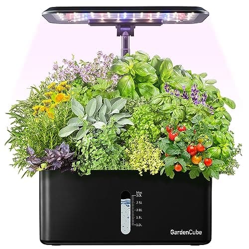 Hydroponics Growing System Indoor Garden: Herb Garden Kit Indoor with LED Grow Light Quiet Smart Water Pump Automatic Timer Healthy Fresh Herbs Vegetables - Hydroponic Planter for Home Kitchen Office image