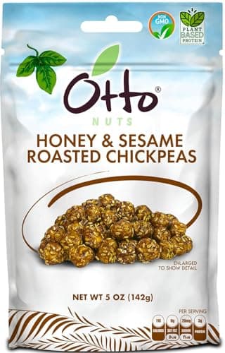 Otto Nuts - Honey & Sesame Roasted Chickpeas, Non-GMO Naturally Vegan Snack, Good Source of Protein | 5 OZ with Resealable Bag image