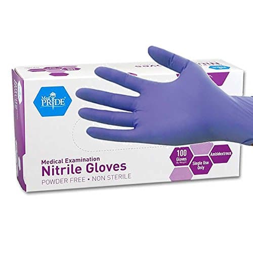 MedPride Powder-Free Nitrile Exam Gloves, Iris Blue, Medium, Box/100 image