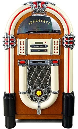 Arkrocket Taurus Jukebox Vinyl Record Player Bluetooth USB SD CD Player Radio Retro Turntable Classic Jukebox 42 inch image