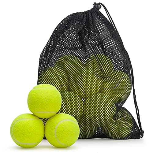 SUNEZLGO Premium 12-Piece Tennis Balls Set, 2.5 Inch Diameter, Durable Thickened Safe Natural Rubber, Multi-Purpose, Ideal Sports Gift image