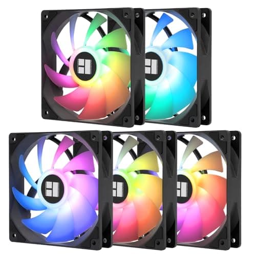 Thermalright 5 Pack TL-C12C-S CPU Fan 120mm ARGB Case Cooler Fan, 4pin PWM Silent Computer Fan with S-FDB Bearing Included, up to 1550RPM Cooling Fan（5 Quantities） image