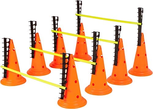 Trademark Innovations 20" Adjustable Hurdle Cone Set - 8 Cones and 4 Poles image