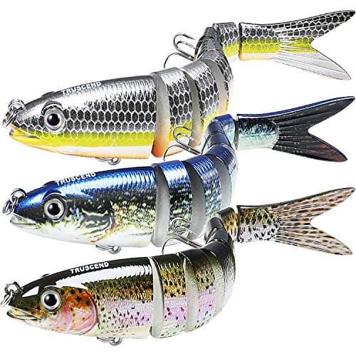 TRUSCEND Fishing Lures for Bass Trout Multi Jointed Swimbaits Slow Sinking Bionic Swimming Lures Bass Freshwater Saltwater Bass Lifelike Fishing Lures Kit image
