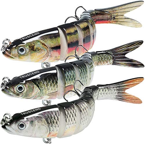 TRUSCEND Fishing Lures for Bass Trout Multi Jointed Swimbaits Slow Sinking Bionic Swimming Lures Bass Freshwater Saltwater Bass Lifelike Fishing Lures Kit image