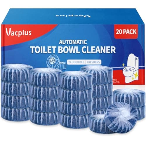Vacplus Toilet Bowl Cleaners - 20 Pack, Upgraded Long-Lasting Toilet Cleaner, Toilet Bowl Cleaner Tablets, Prevent Various Stains, Blue image